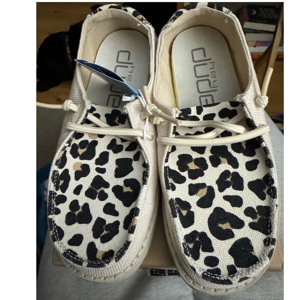 Hey Dude Wendy Youth Funk Leo Safari Leopard Print‎ Shoes US Y1 L2 EU 33 NEW